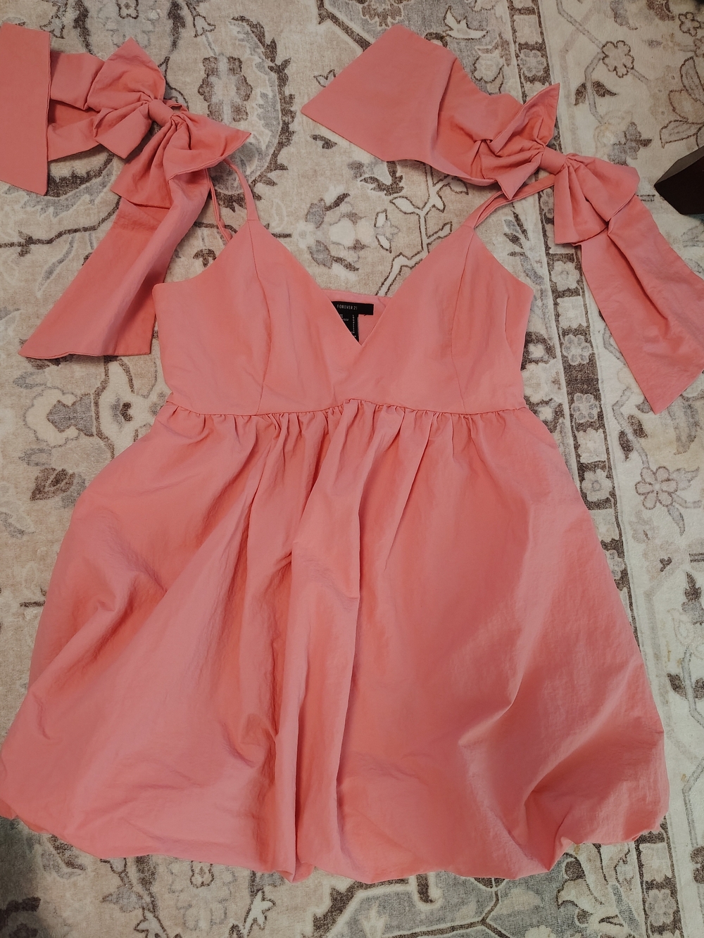 Forever 21 Pink Tie-Shoulder Mini Dress